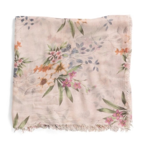 Kikka Mia Pink Floral Scarf - Picture 4 of 5